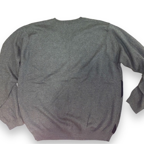 IZOD XL retro uni-sex sweater 100% cotton Grey and navy blue Argyle pattern - Picture 3 of 3